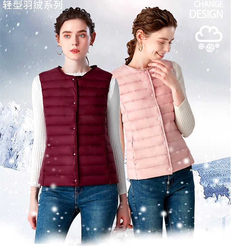 Aurora Stehkragen Daunenweste - Dünn Füllung 80% Größe 3XL