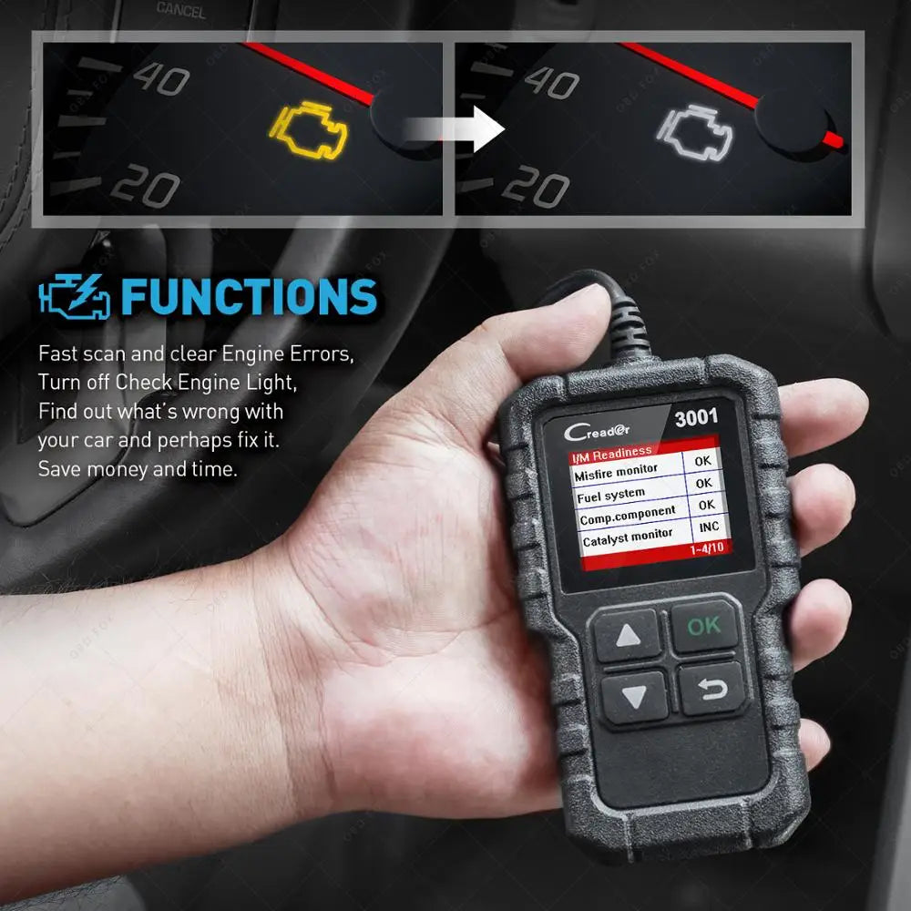 Launch X431 CR3001 Unterstützung Voll OBDII/EOBD Funktion Creader 3001 Diagnose Werkzeug Mehrsprachig Code Leser Scanner PK CR319 OM123