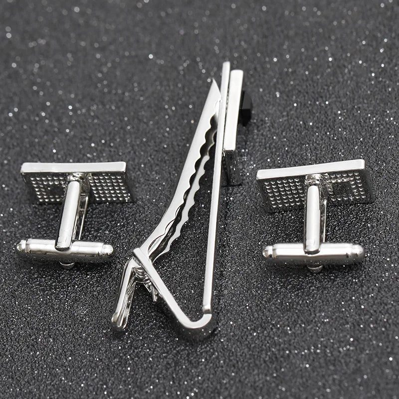 Fashion Business Hemd Ärmel Dekorative Buttons 2025 - Klassisch Geometrisch Tie Clips Manschettenknöpfe Set - Herren Luxus Schmuck Geschenk