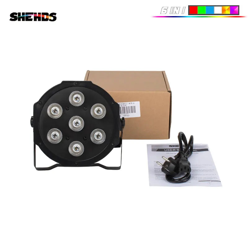 SHEHDS 1pcs LED Par 7X18W RGBWA+UV/7X12W RGBW Beleuchtung für DJ Disco Theater Hochzeit Weihnachten Lichter Konzert