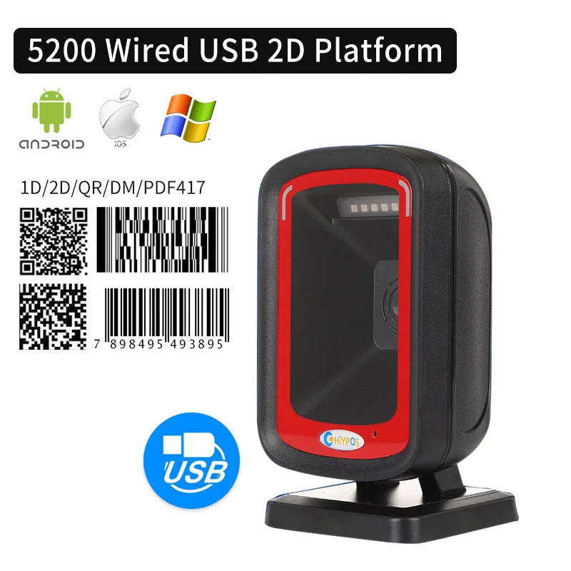 CHIYI Scanner 1D 2D Handheld Bluetooth - 300x300 100Hz A6