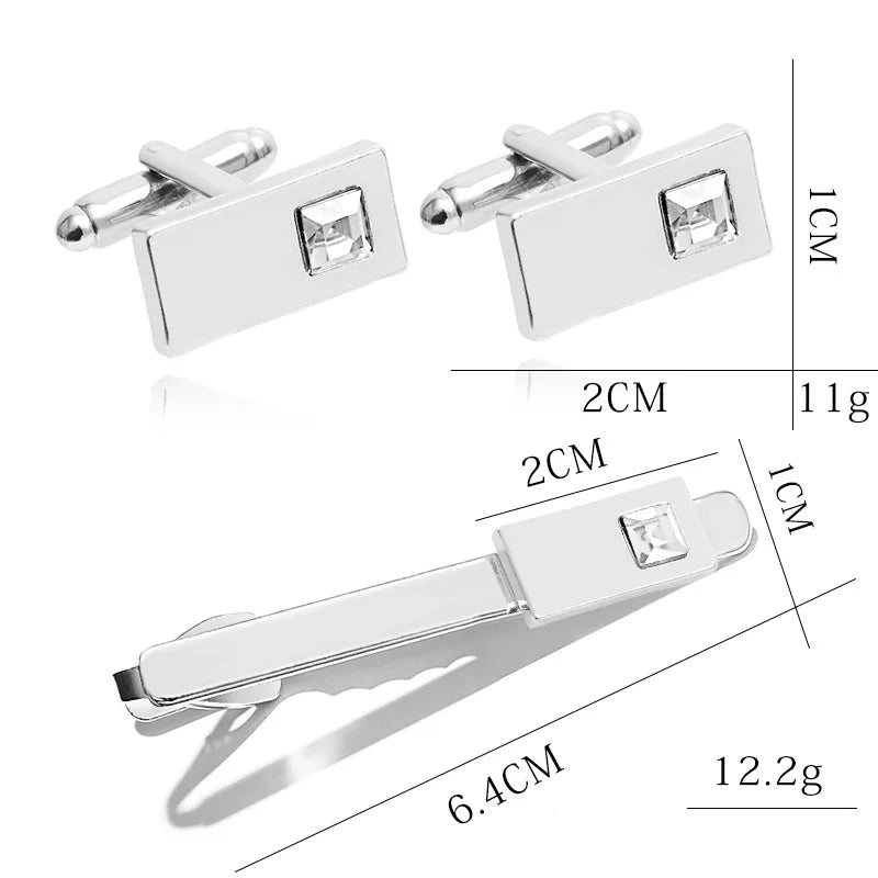 Fashion Business Hemd Ärmel Dekorative Buttons 2025 - Klassisch Geometrisch Tie Clips Manschettenknöpfe Set - Herren Luxus Schmuck Geschenk