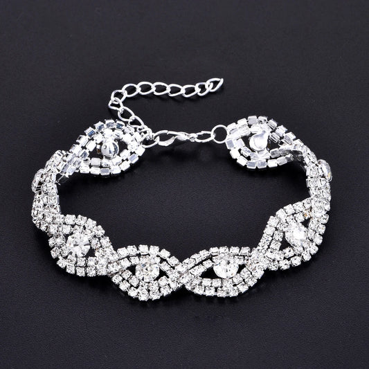 Elegant Deluxe Strass Kristall Armband Bangle Für Frauen Mode Charm Armbänder Trendy Schmuck Mädchen Geschenk