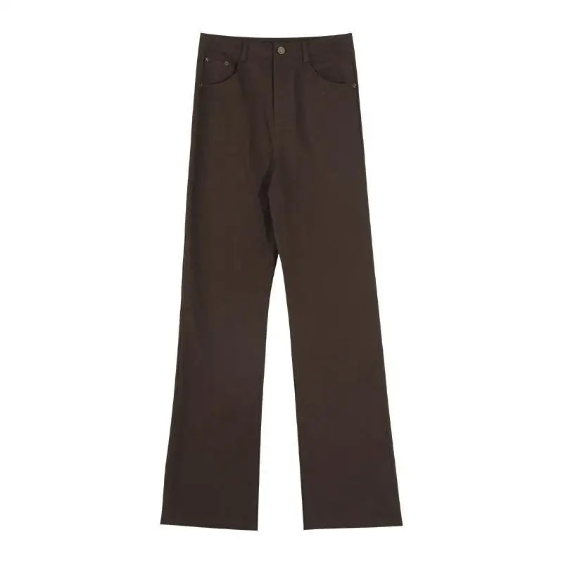 Damen Jeans 2025 - Brown Denim Fashion All-match Boot Cut Korean Style Street