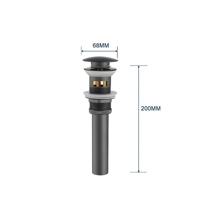 bonderis Pop Up Drain Matt Schwarz - Messing, ohne Überlauf