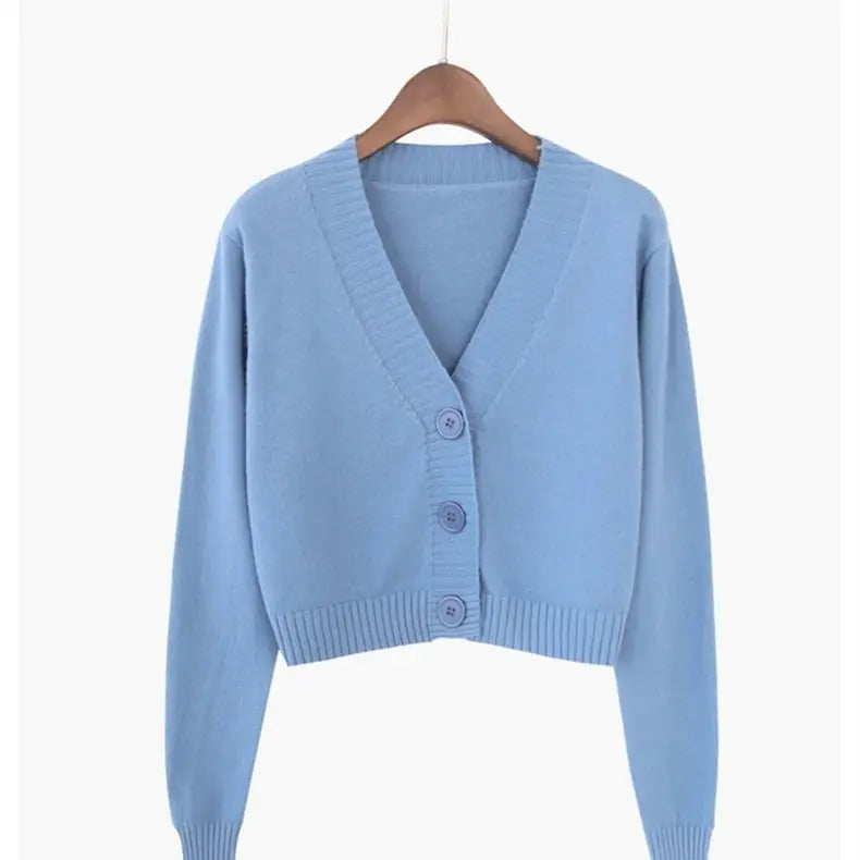 Nevettle Cropped Cardigan V Neck - Länge 4 bis 16 Zoll Gewicht 120 bis 220 g pro Quadratmeter Farbe Grün Blau