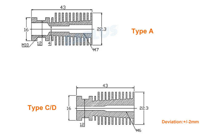 V6 Kühl Rohr Alle Metall J-Kopf Hotend Block Kopf Extruder für 1.75mm 3.0mm Lang oder Kurz Distanz 3D Drucker Teil Großhandel