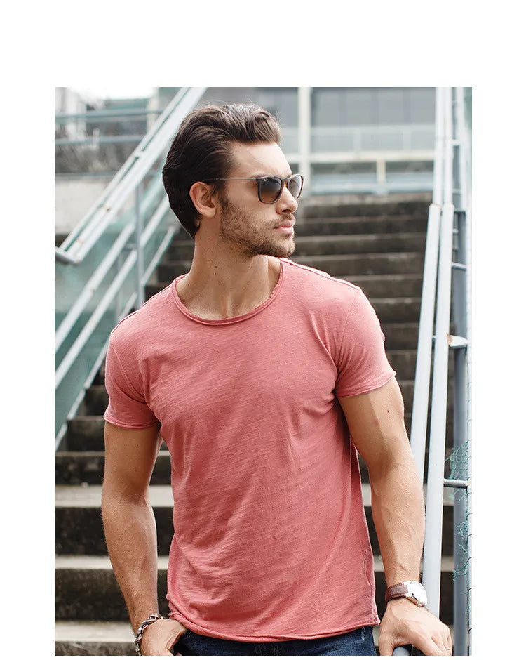 AIOPESON T-Shirt Casual Leicht - 100% Baumwolle Kurzarm