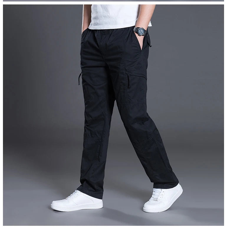 Herren Hosen 2025 - Summer Autumn Fashion Cotton Long Pants Straight Joggers Plus Size