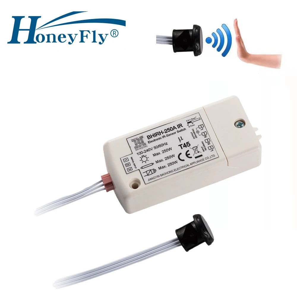 HoneyFly IR Bewegungsmelder Schalter 250W - Infrarot Sensor für automatische Beleuchtung