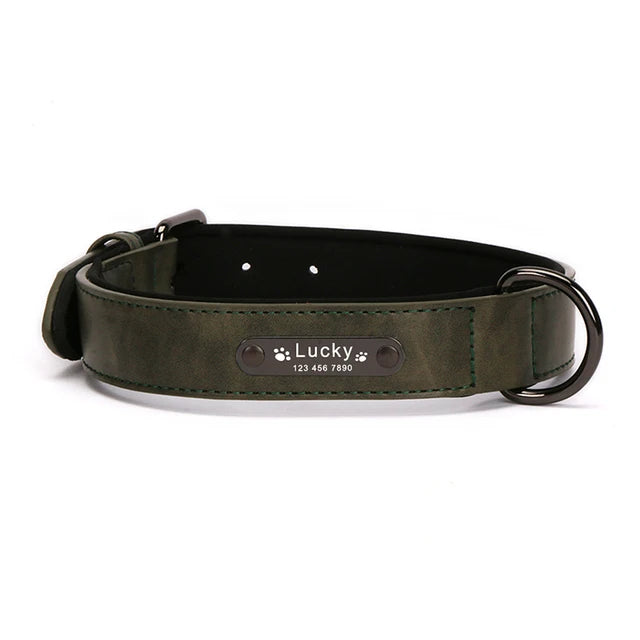 Anpassen Luxus Große Kleine Big Hund Halsband Leder Personalisiert, Breit Leder Personalisiert Halsband für Hunde Name Graviert