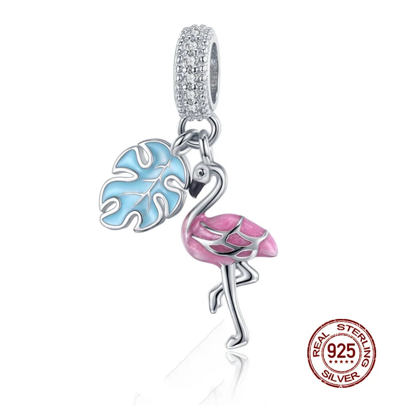 Sterling Silber Anhänger: WOSTU 925 DIY Armband Charms AAA Cubic Zirkonia - Haustier Kamera Biene Kaffee Marienkäfer Perlen Original 1.9g