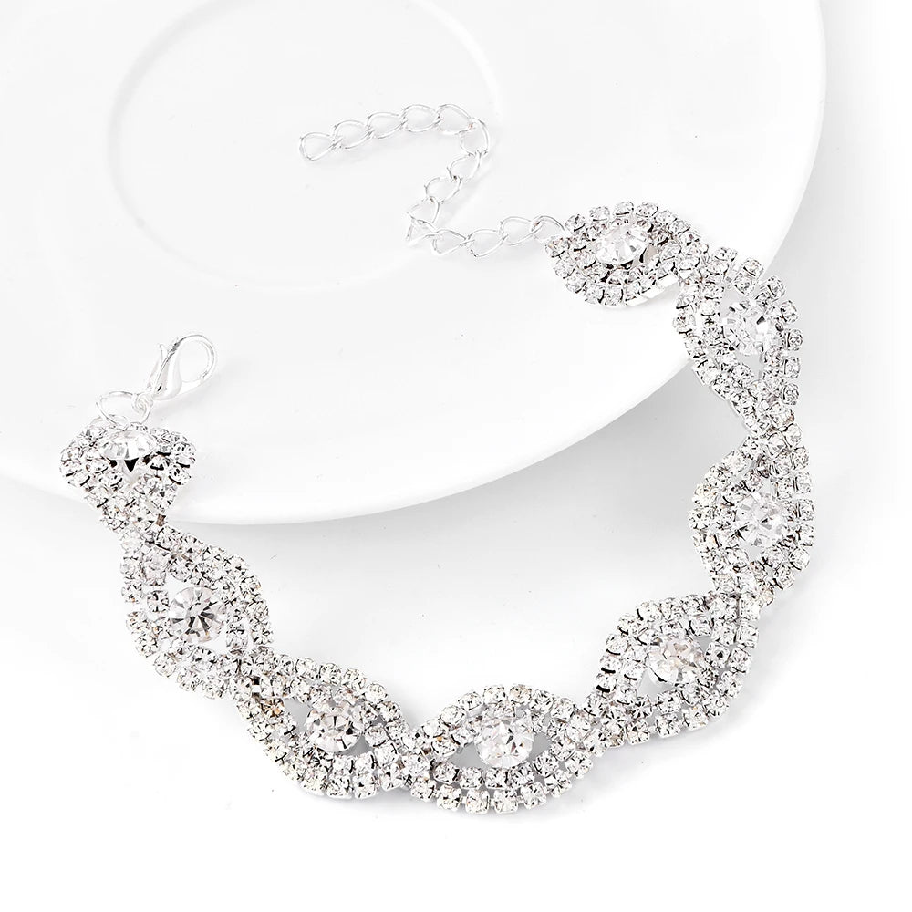 Elegant Deluxe Strass Kristall Armband Bangle Für Frauen Mode Charm Armbänder Trendy Schmuck Mädchen Geschenk