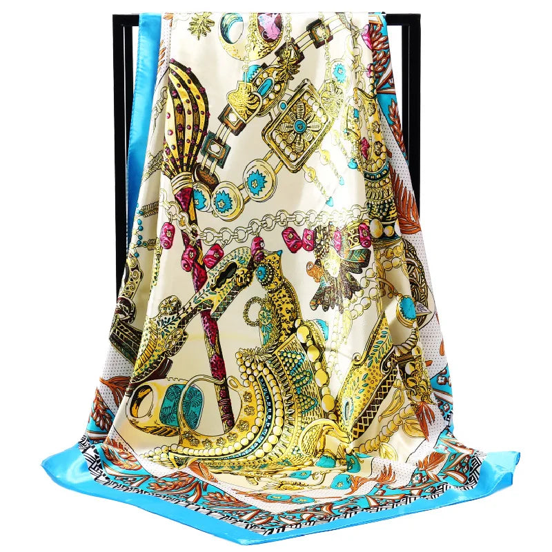 SENAIFE Satin-Schal Elegant - 90x90cm Polyester Leicht