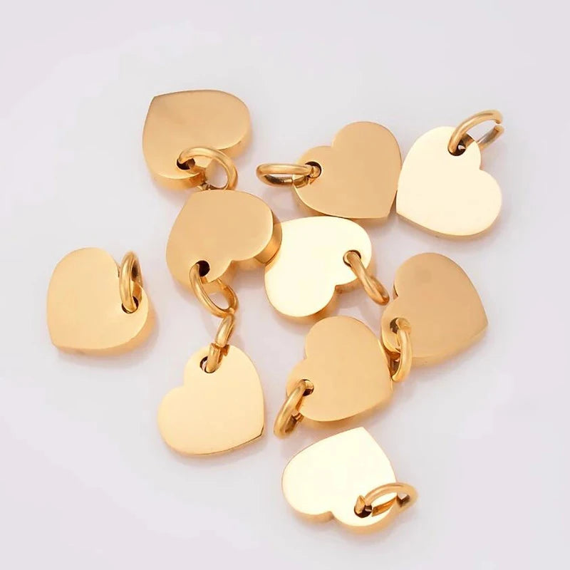 Edelstahl Gravur Anhänger Set 2025 - 5 Stück DIY Schmuck Herz Stern Dreieck Schmetterling