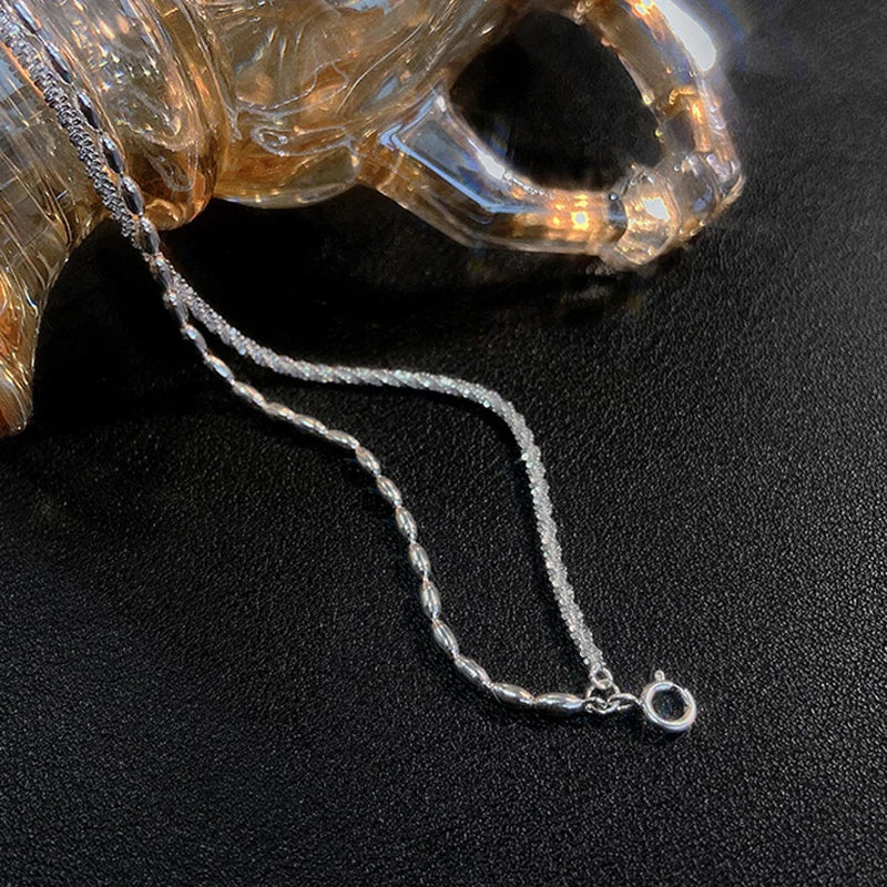 Brățară dublă din argint 925 cu mărgele, rafinată și simplă, pentru femei, accesorii de bijuterii fine