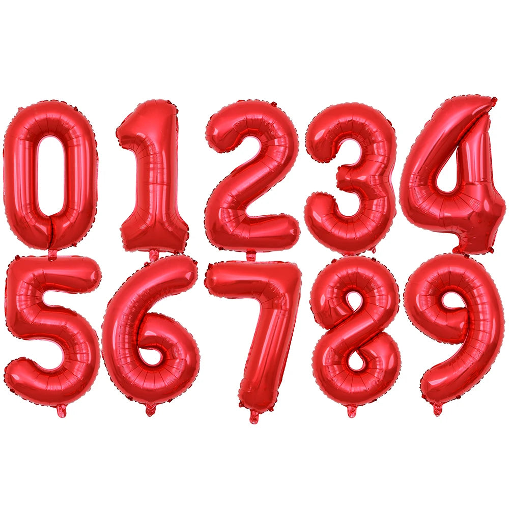 PartyPro Roségold Zahlenballons - Set 10 Stück 16 30 40Zoll