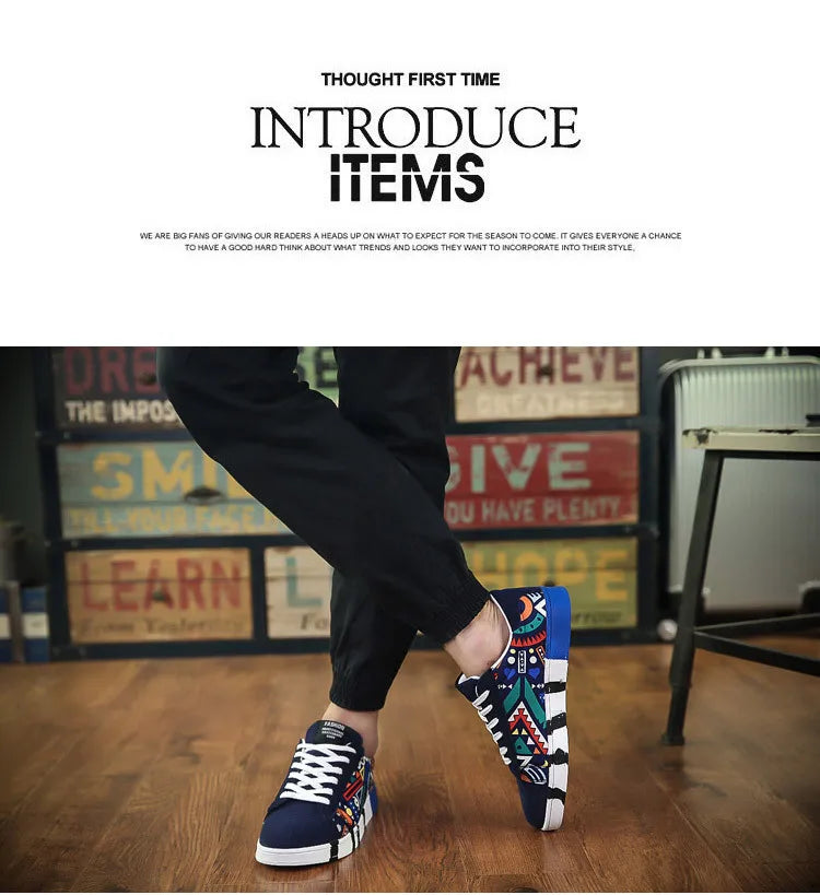 Men Sneakers Casual Shoes Men Lovers Printing Fashion Flat Tenis Masculino Vulcanized Shoes Zapatos De Hombre