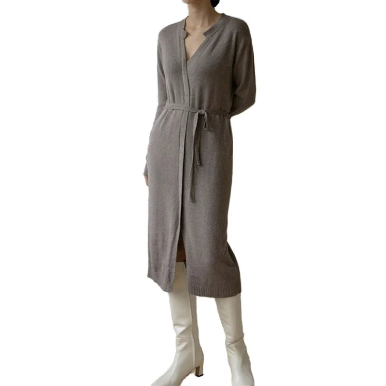 ZY1177 Elegantes Strickkleid Spandex Baumwolle - Maxi Größe L