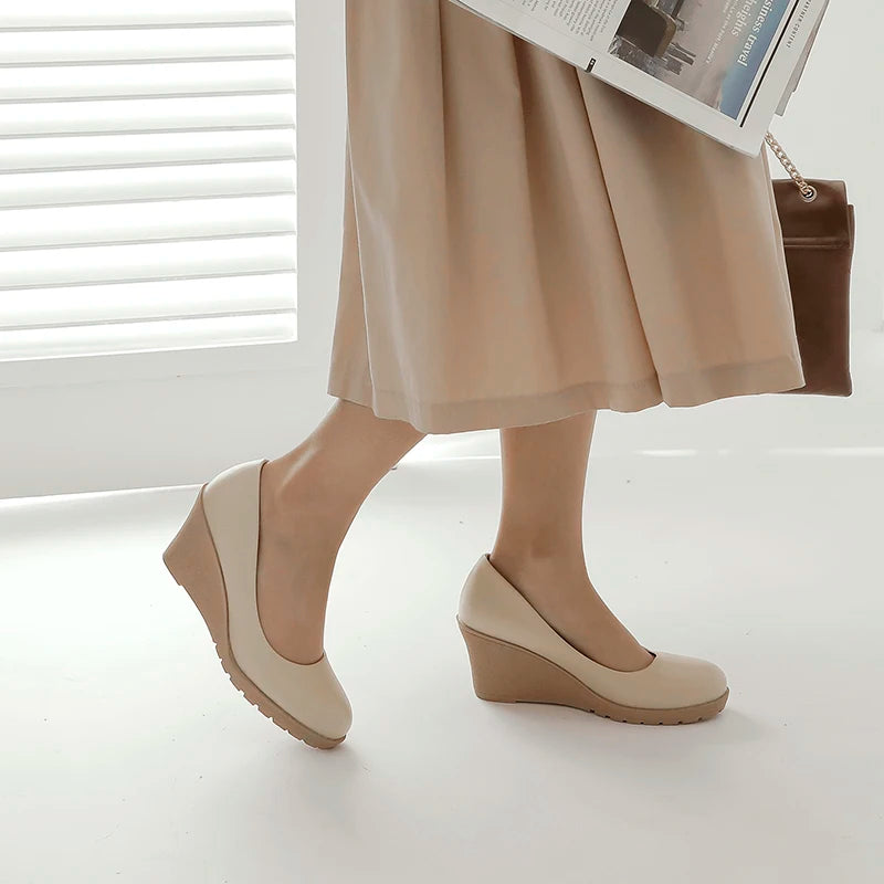 Diane Lockhart Keilabsatz Komfortabel - 7cm Absatz Weiß