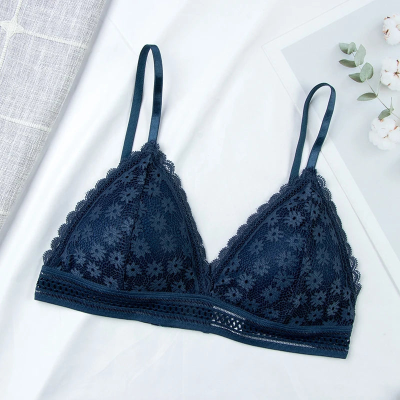 MIMICOO Damen BH 2025 - Elegante Spitzen-Bralette Push-Up bügellos mit herausnehmbaren Pads