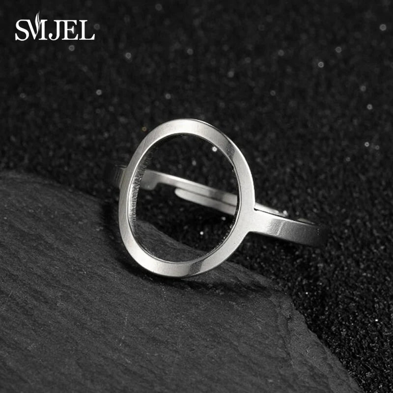 New Punk Geometric Ring for Men Women Exaggerated Stainless Steel Jewelry Opening Adjustable Ring Anillo Hombre Bijoux 2021 Gift