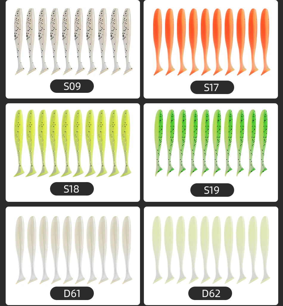 MEREDITH Easy Shiner Angelköder 50mm 65mm 75mm 100mm Wobbler Karpfen Angeln Weiche Köder Silikon Künstlich Plastik Köder