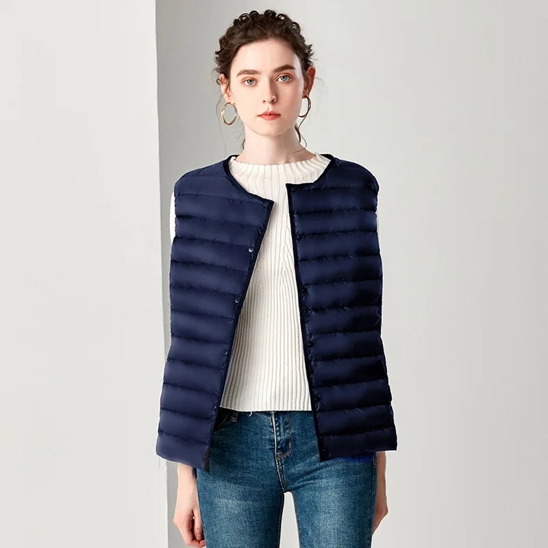 Aurora Stehkragen Daunenweste - Dünn Füllung 80% Größe 3XL