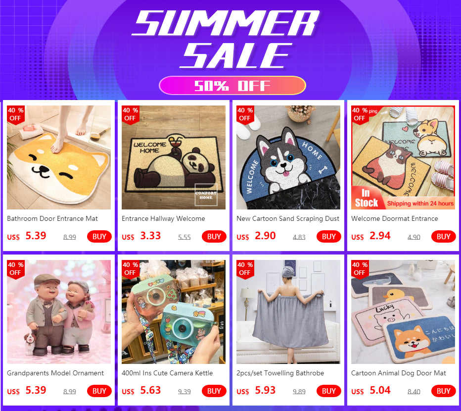 Welcome Cartoon Non-slip Doormat, Sand Scraping, Door Entrance Doormat, Hallway Bath Rug, Dust Removal Carpet, Wire Loop Footpad