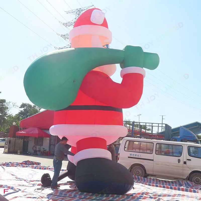 Free Air Shipping 8m 26ft Tall Giant Inflatable Santa Claus Outdoor Christmas Decoration Inflatables Lighted Santa