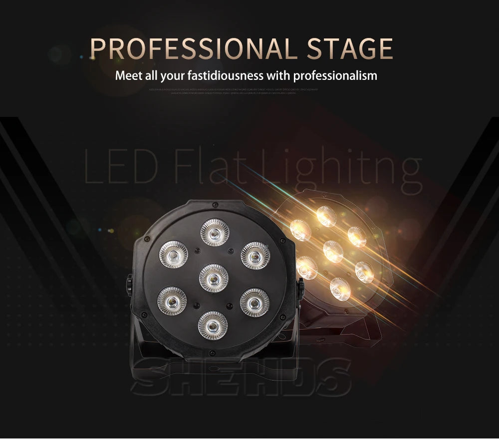 SHEHDS 1pcs LED Par 7X18W RGBWA+UV/7X12W RGBW Beleuchtung für DJ Disco Theater Hochzeit Weihnachten Lichter Konzert