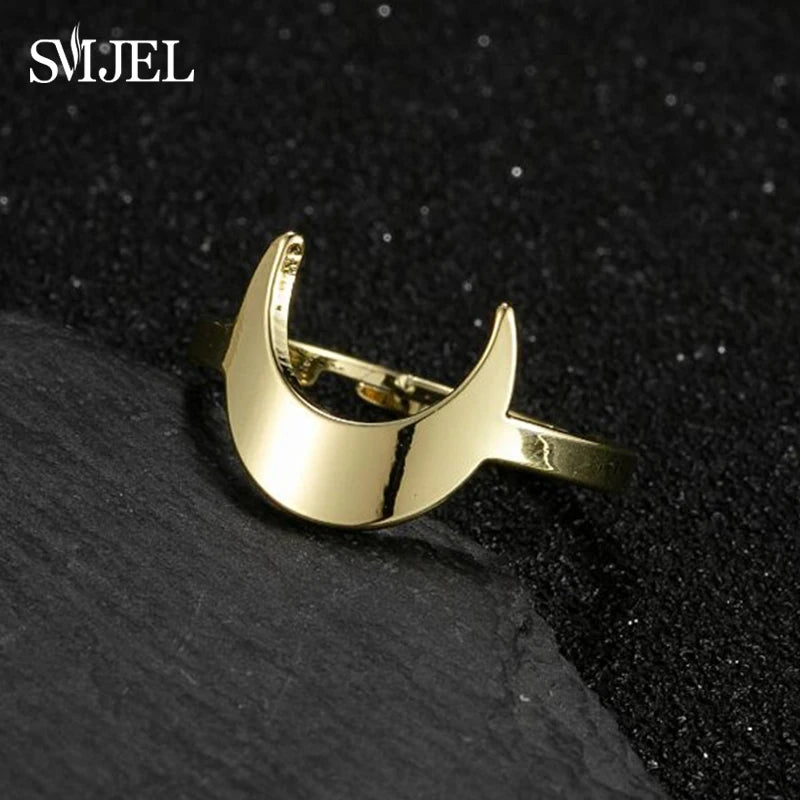 New Punk Geometric Ring for Men Women Exaggerated Stainless Steel Jewelry Opening Adjustable Ring Anillo Hombre Bijoux 2021 Gift