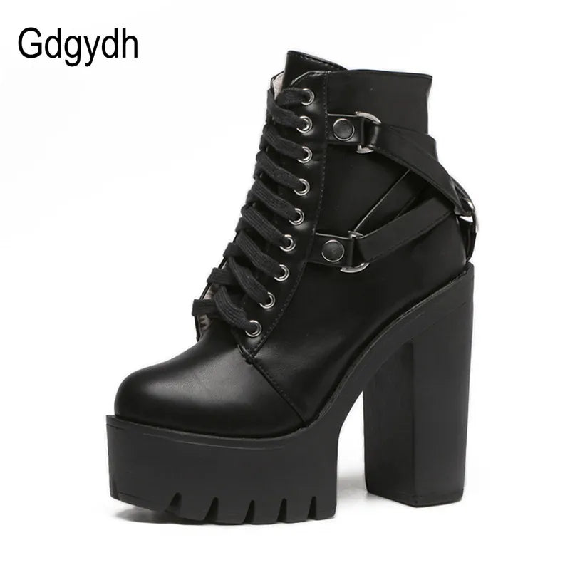 Gdgydh Mode Stiefel Plateau Leder - Damen Gr.35-42, 10cm