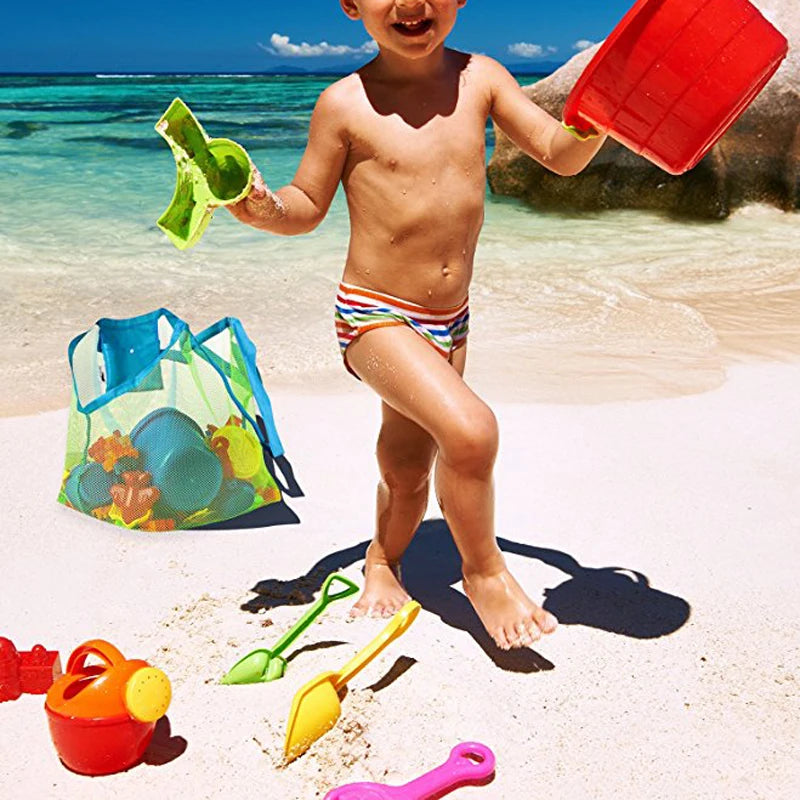 Beach Mesh Bag Children Sand Away Protable Kids Beach Toys Clothes Bags Toy Storage Sundries Organizers Bag Cosmetic Makeup Bags