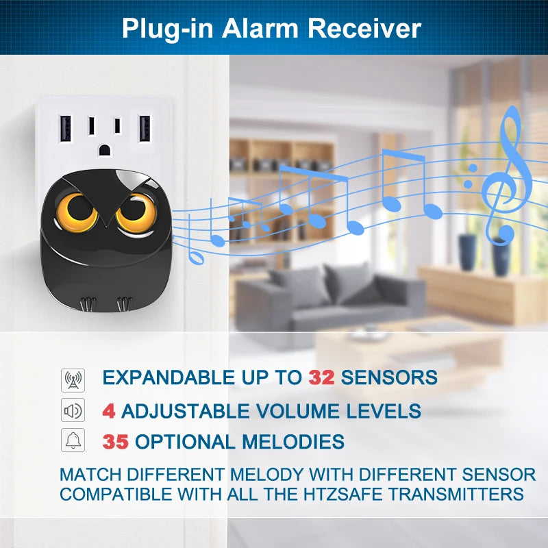 HTZSAFE Wireless Driveway Security Alarm - Waterproof PIR Motion Detector - Garage Welcome Burglar Alarm - Secure System Patrol