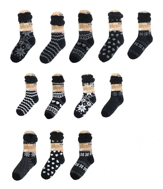 Hüttensocken Kuschelflausch - Größe Universal, Innenplüsch, Anti-Rutsch-Sohle