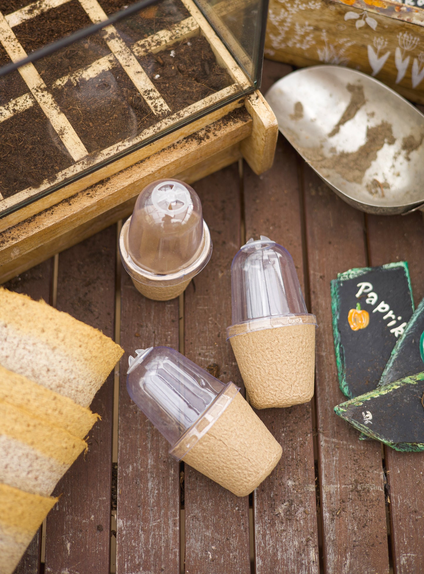 BioGrow Kompostierbare Anzuchtstöpfe - Höhe 11,5 cm Durchmesser 3,9–6 cm