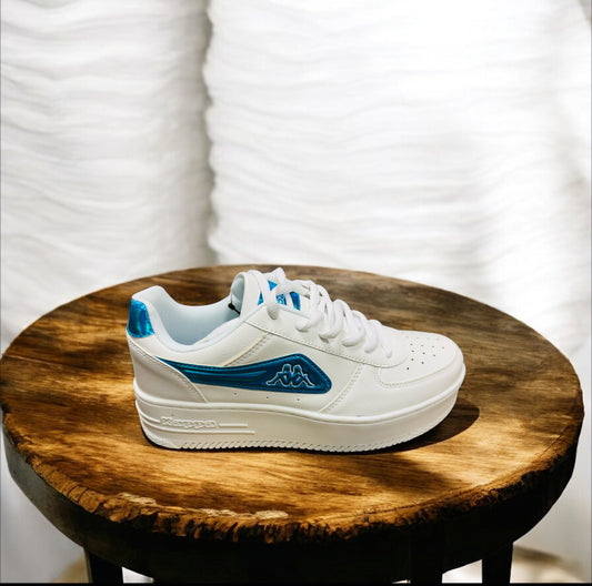 Kappa Plateau Sn Damen sport schuhe in Weiß Blau in Größe 38