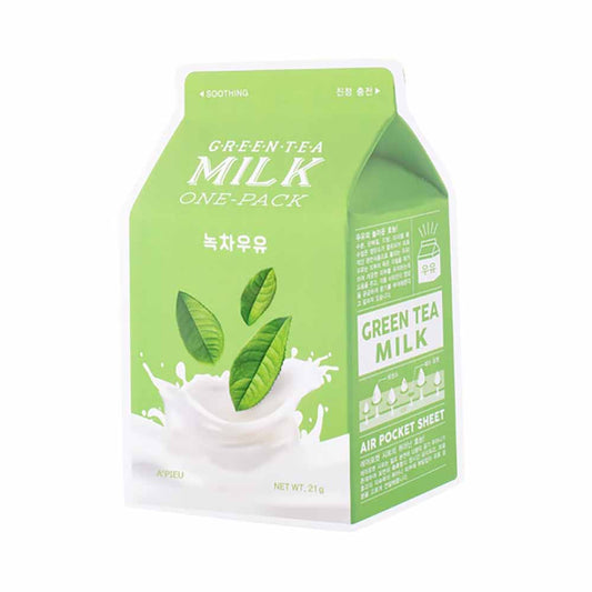 A'PIEU Milk One-Pack Facemask Green Tea - Inhalt 23 g, Größe 17x20 cm