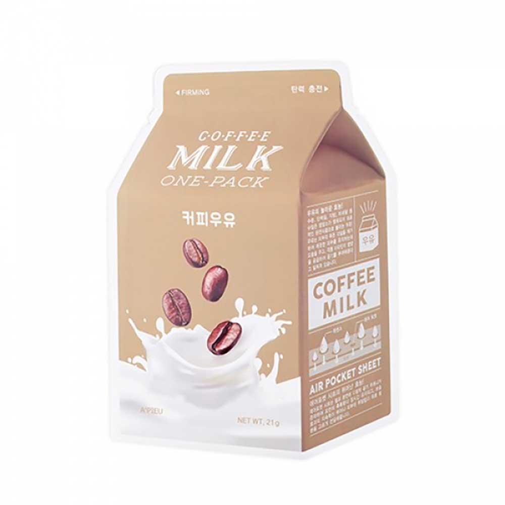 A'PIEU Milk One-Pack Facemask Coffee - Kaffeeextrakt, Inhalt 1Stk 19x9