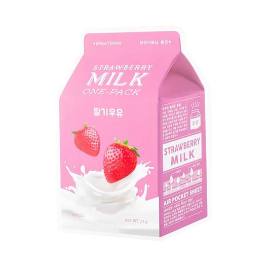 A' PIEU Milk One-Pack Gesichtsmaske Erdbeer - Inhalt 21 g, Einmalanwendung
