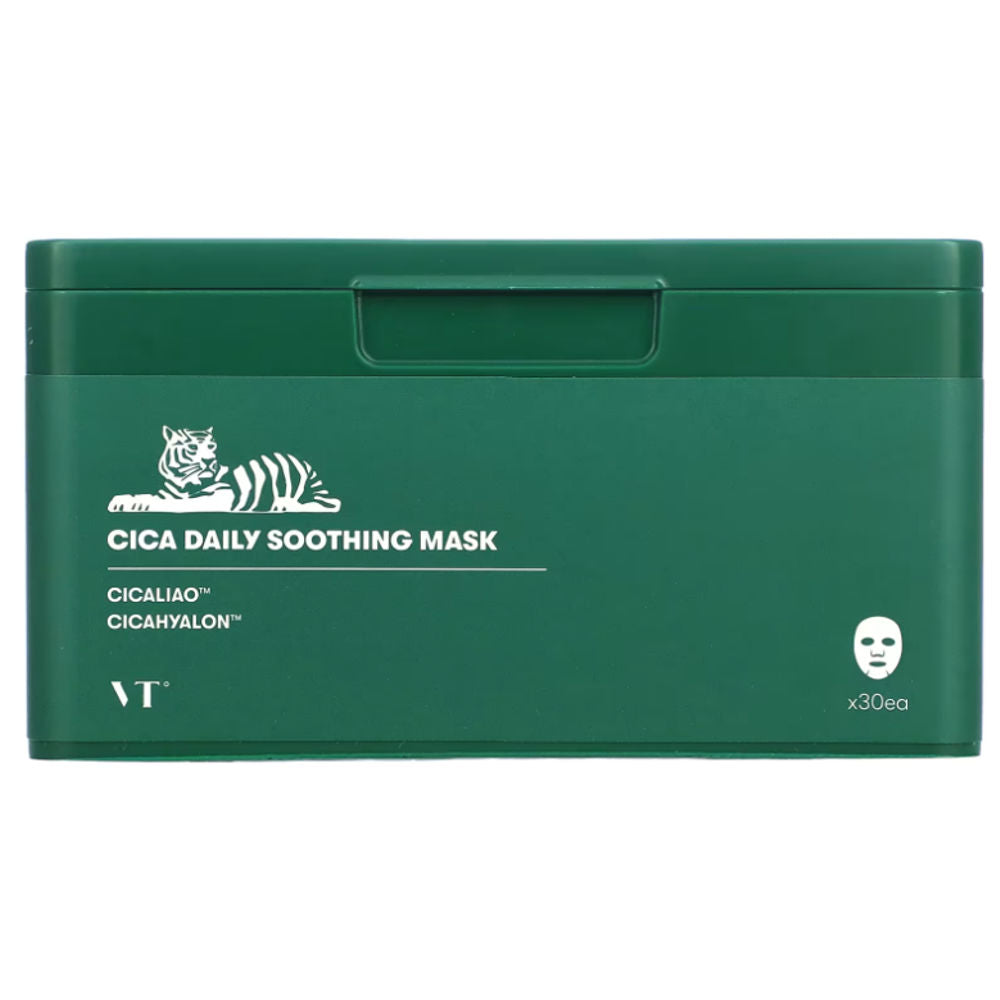 VT Cosmetics Cica Daily Beruhigende Maske - 30 Masken, 0,2 mm Dicke, 350 g