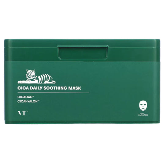 VT Cosmetics Cica Daily Beruhigende Maske - 30 Masken, 0,2 mm Dicke, 350 g