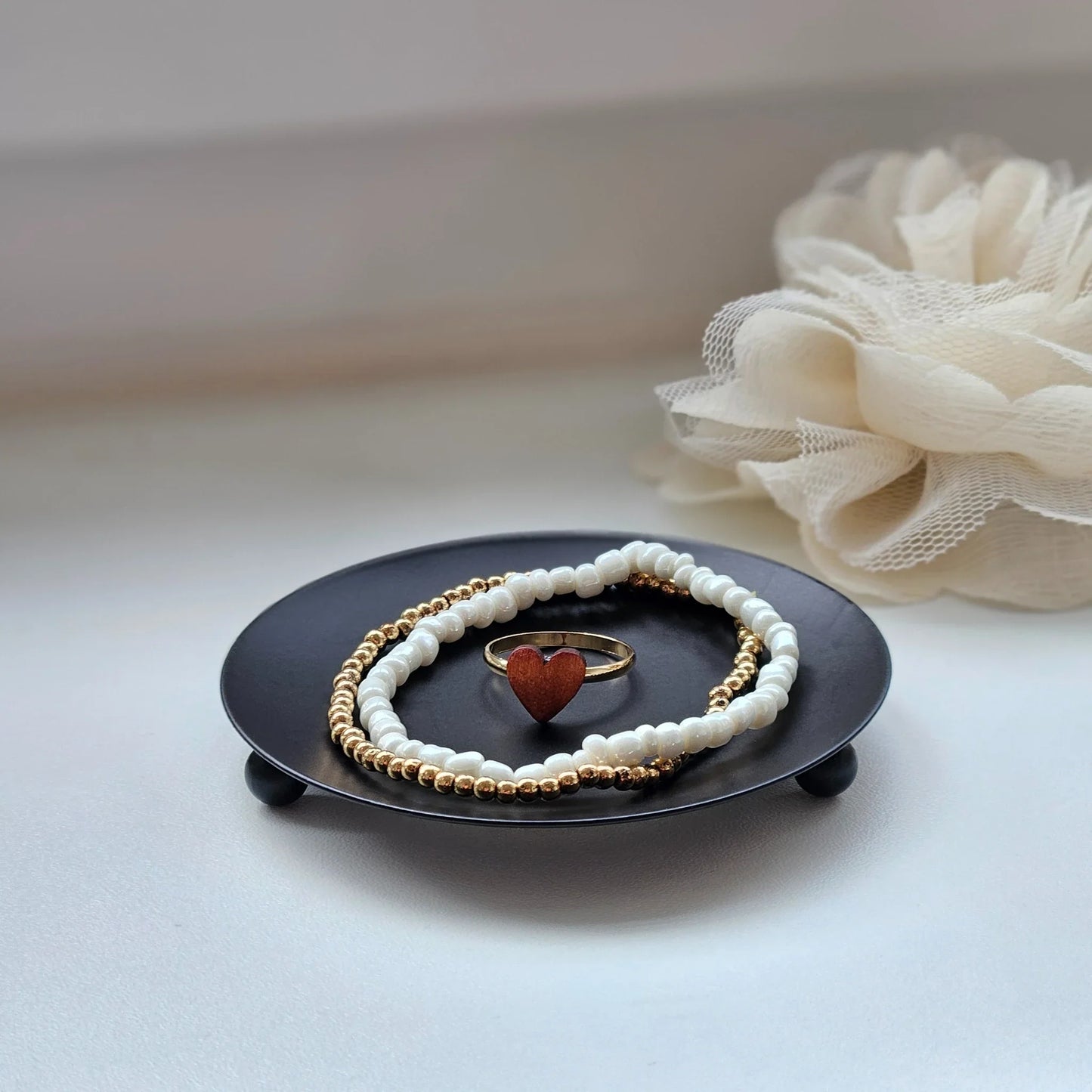 Lumenix Kerzenteller Schwarz Matt - 4er Set, Ø8,5 cm, Metall