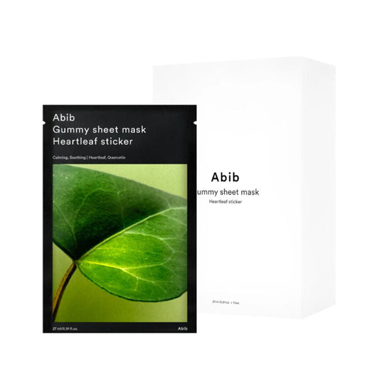 Abib Gummy Sheet Mask Heartleaf Sticker - Beruhigende Hautmaske 27 Ml 12x21 Cm