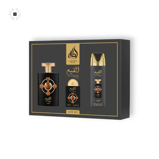Lattafa Pride Al Qiam Gold Duftset - 100ml EDP, 20ml Reise, 200ml Deo