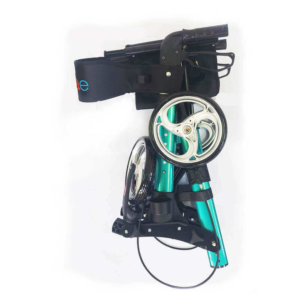 Leichtgewicht Reiserollator Grün – 3-fach faltbar, nur 7,2 kg, bis 136 kg