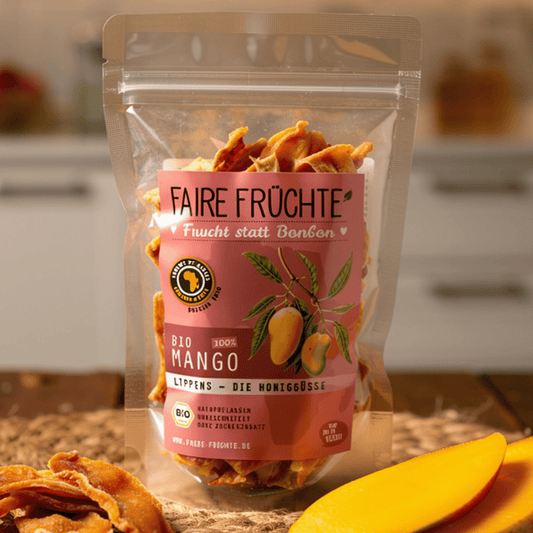 Fair Fruits Lippens Słodkie organiczne paski mango - Zawartość: Torebka 500 g, Kompaktowa