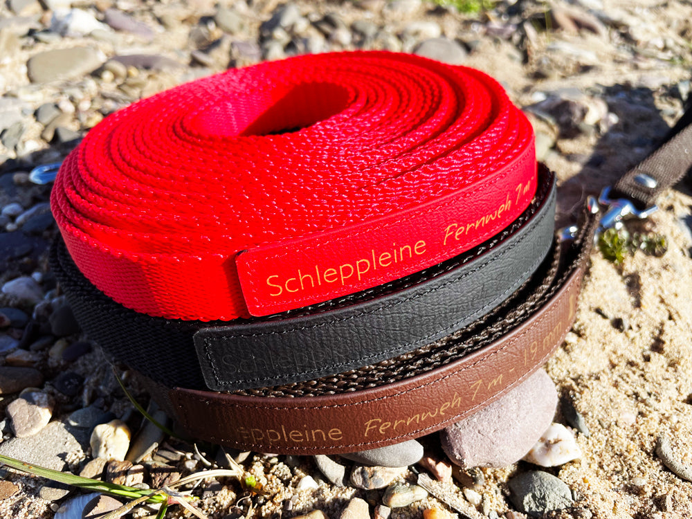 Doppel-Schleppleine FERNWEH aus BioThane®/POP - Band