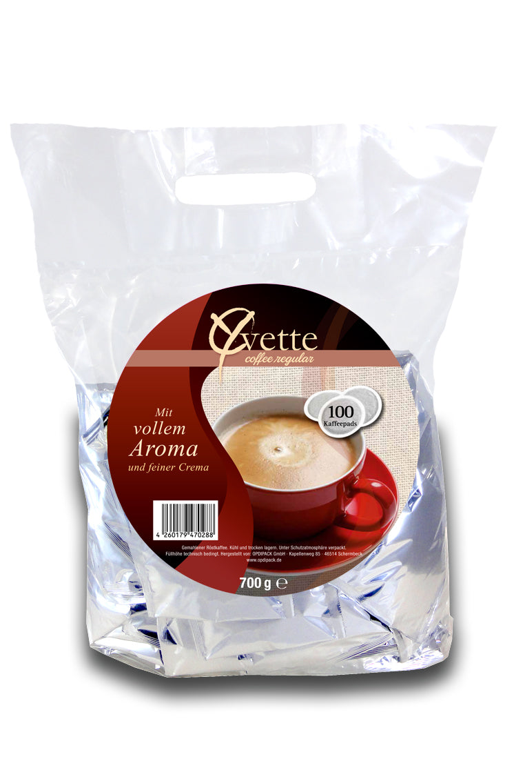 Yvette Kaffee Regular Kaffeepads Vollmundig Aromatisch - Inhalt 100 Pads, 4x25, Geeignet Für Pad-Maschinen